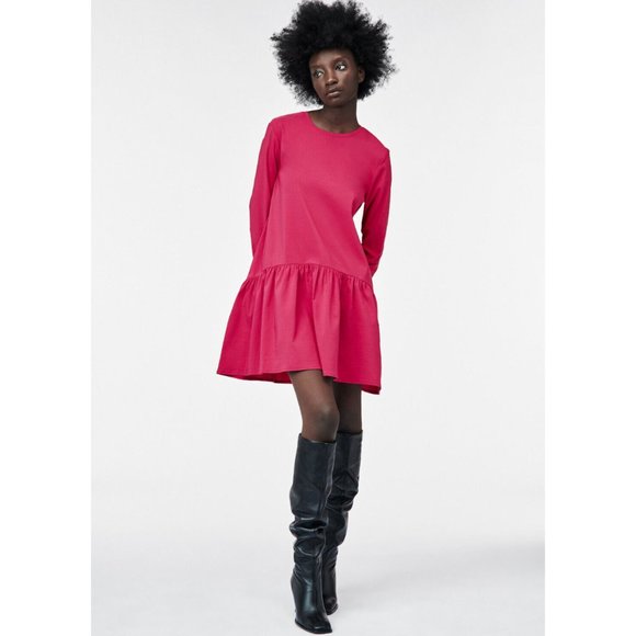 NWT ZARA VOLUMINOUS  DRESS Pink Oversize  5580/462 Pink - Picture 3 of 10